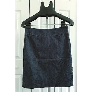 Ann Taylor LOFT Sz 2P Stretch Blue Dark Wash Pencil Skirt